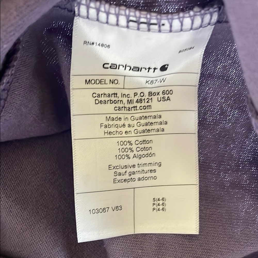 Carhartt women’s Short Sleeve Tee in Lavender - Picture 9 of 11